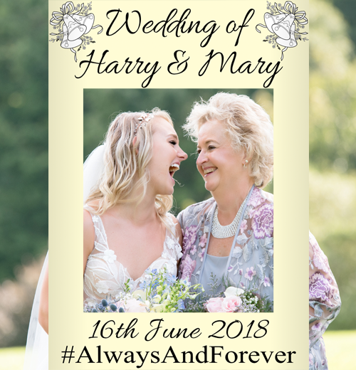 Custom Printed Wedding Selfie Frames
