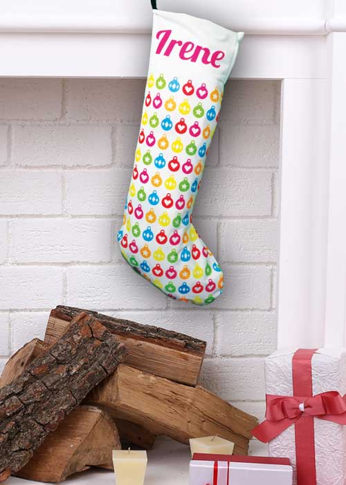 Coloured Baubles Stocking