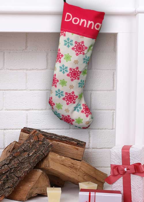 Coloured Snowflakes Stocking